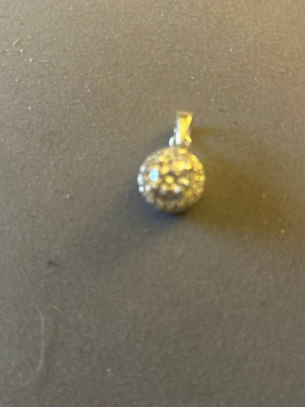 Silver Moissanite Halo Pendant - White